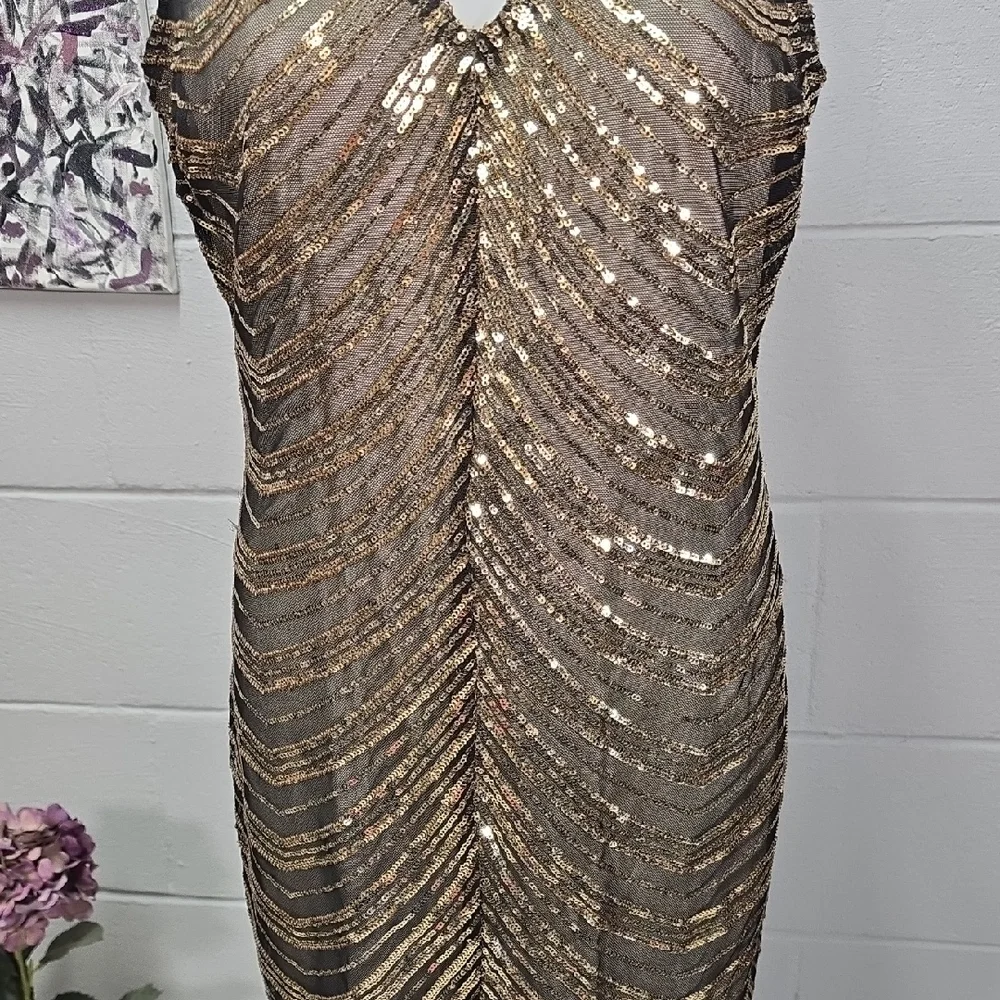 Fashion Nova Black and Gold Dress - Picture 3 of 12